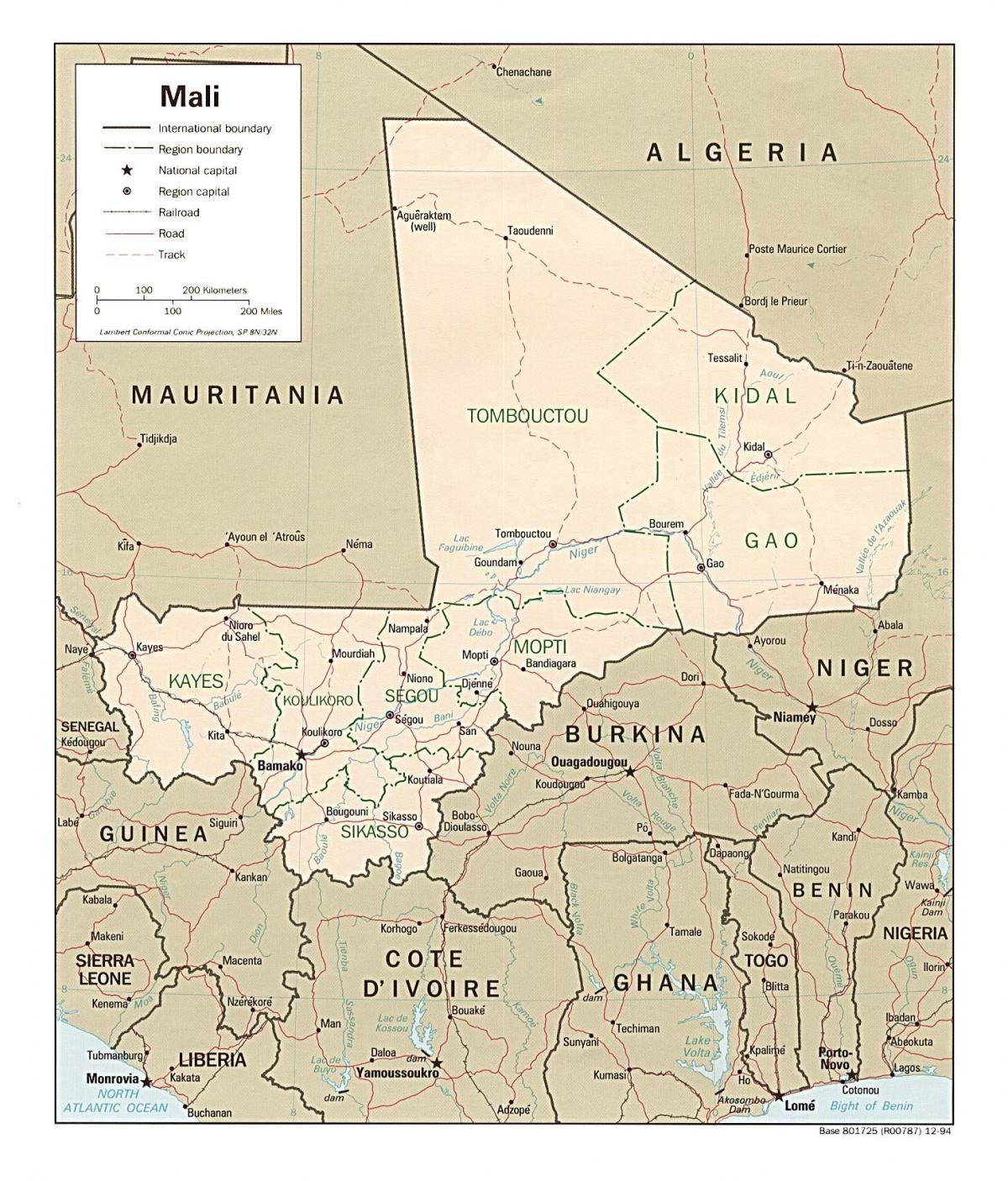 Mapa de Malí país
